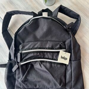 NWT Indigo Black Backpack Unisex with Front Zippers.
